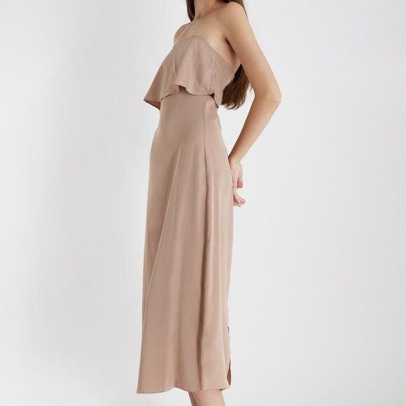 May Tiered Strapless Midi Dress - Blush - Picture 2 of 5